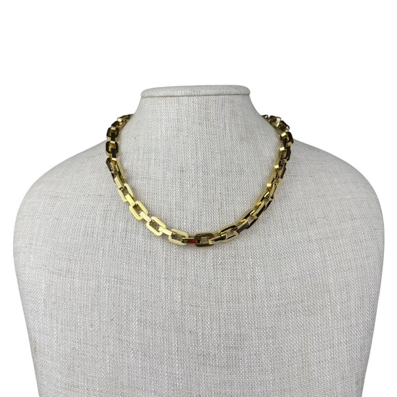 Eddie Borgo Gold Tone Chain Link Necklace Lobster Clasp Classic Design - Picture 1 of 4